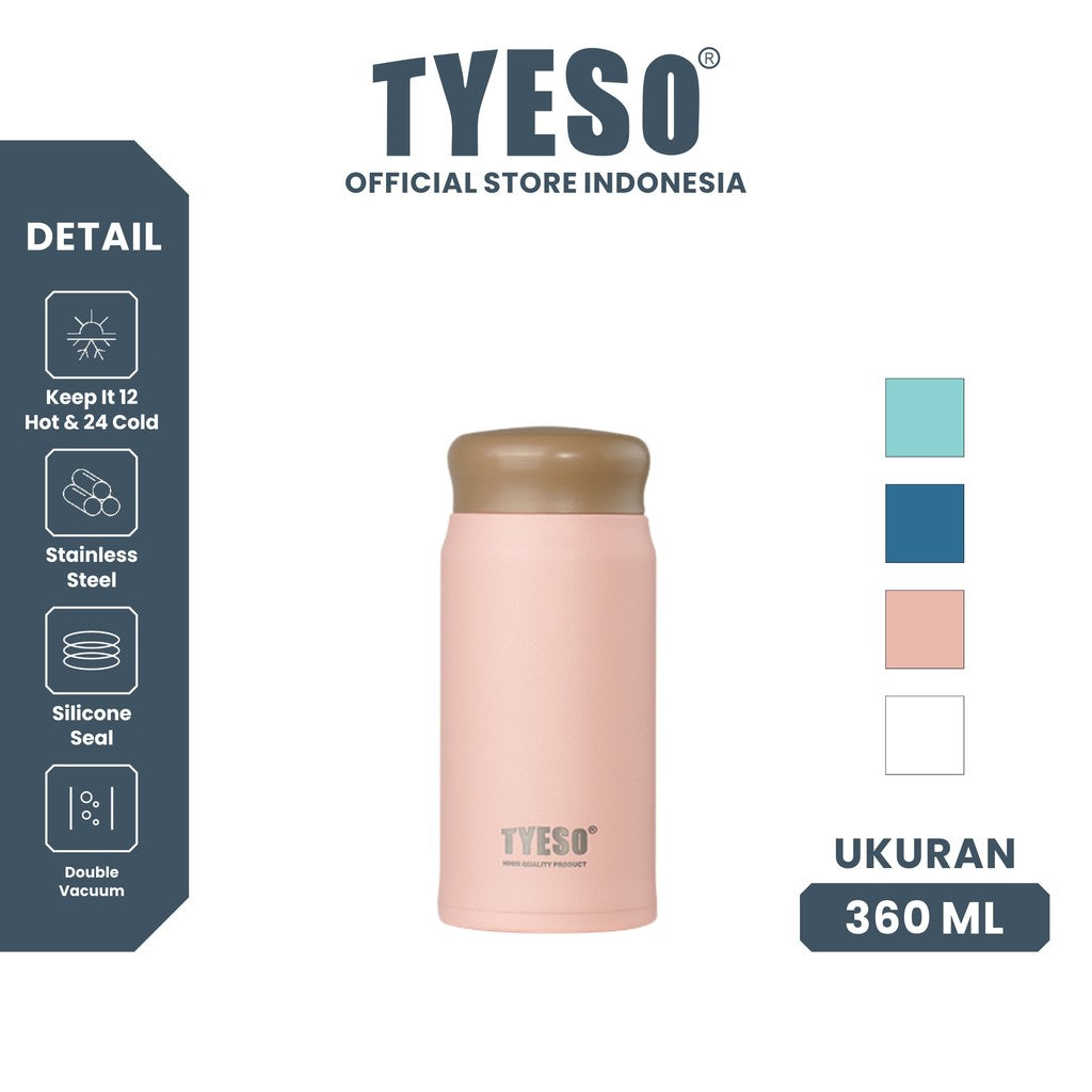 Tyeso Tumbler Botol Minum 360 ml Lightweight TS-8772B Vacuum Insulated Shaker Bottle BPA FREE 12 Oz