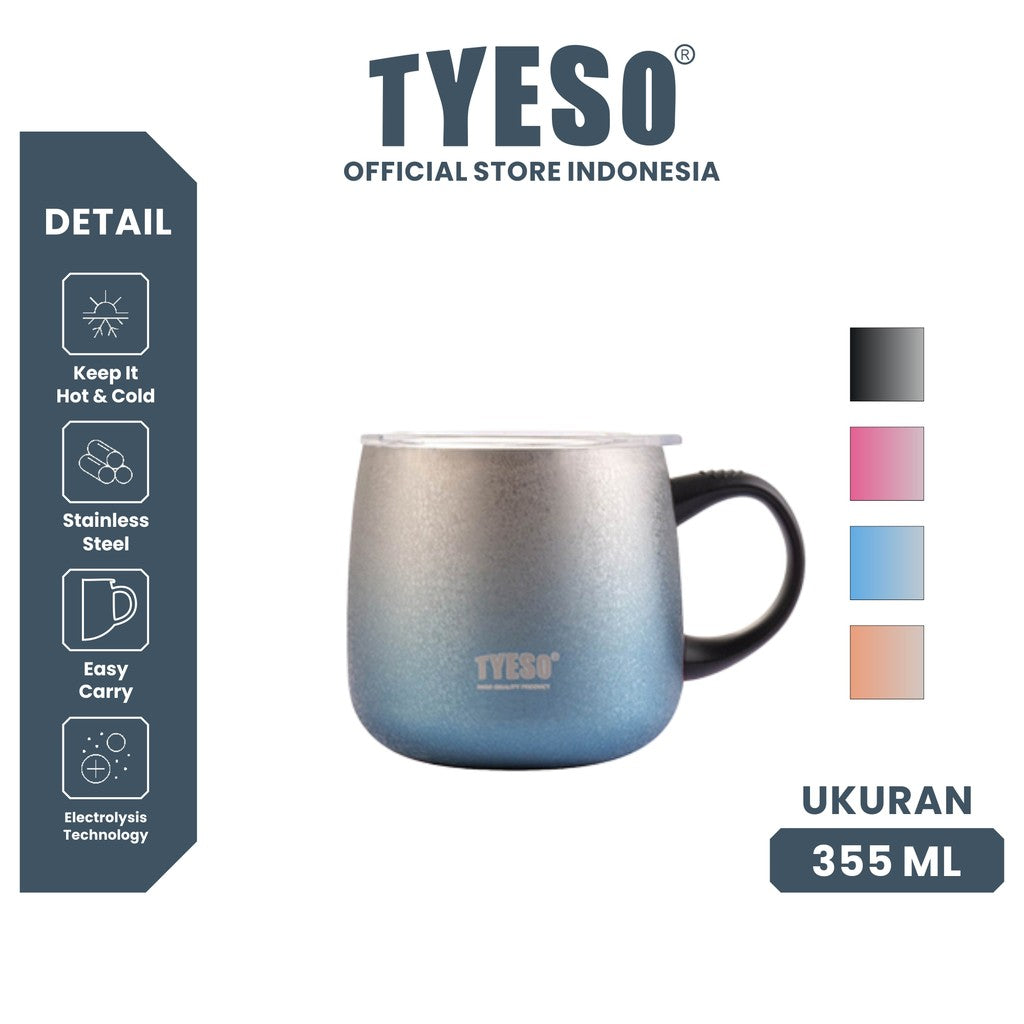 TYESO Coffee Cup Mug Botol Minum Gradasi 355 ML TS-8760 Stainless Stell Vacuum Insulated