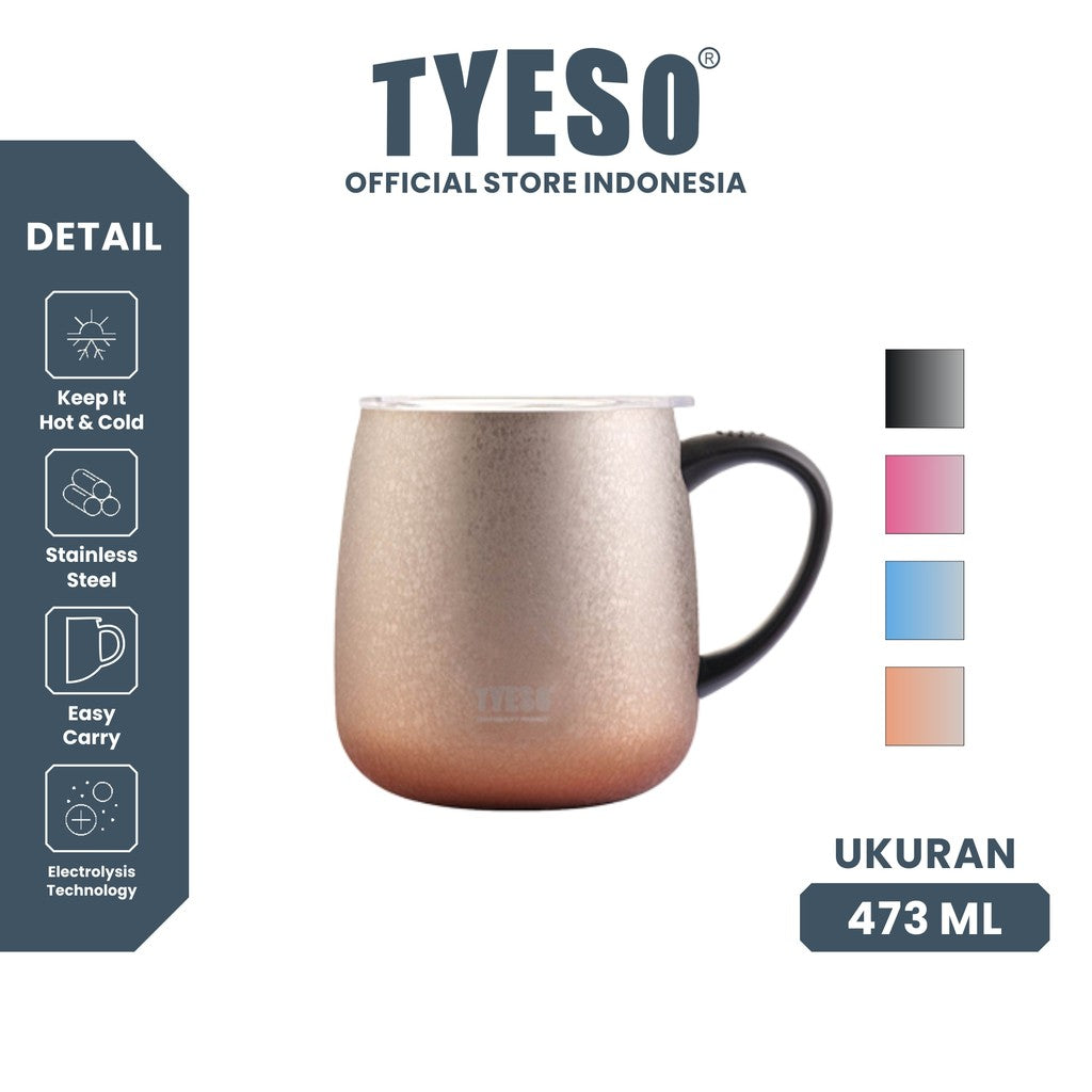 TYESO Coffee Cup Mug Botol Minum Gradasi 473 ML TS-8761 Stainless Stell Vacuum Insulated