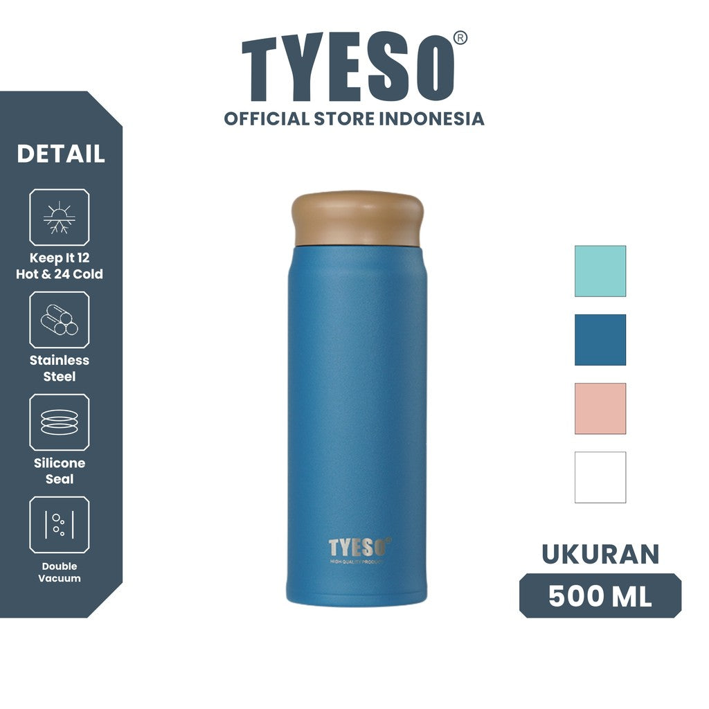 Tyeso Tumbler Botol Minum 500 ml Lightweight TS-8773B Vacuum Insulated Shaker Bottle BPA FREE 17 Oz