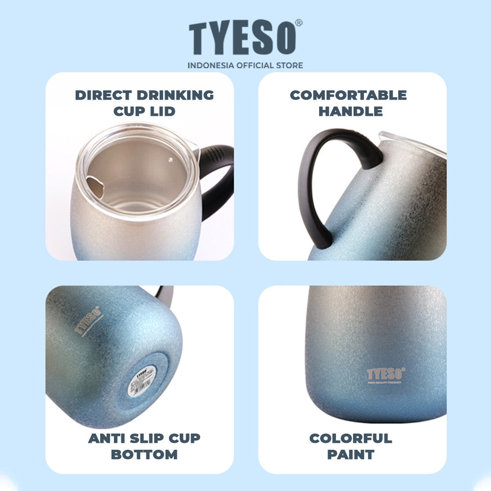 TYESO Coffee Cup Mug Botol Minum Gradasi 473 ML TS-8761 Stainless Stell Vacuum Insulated