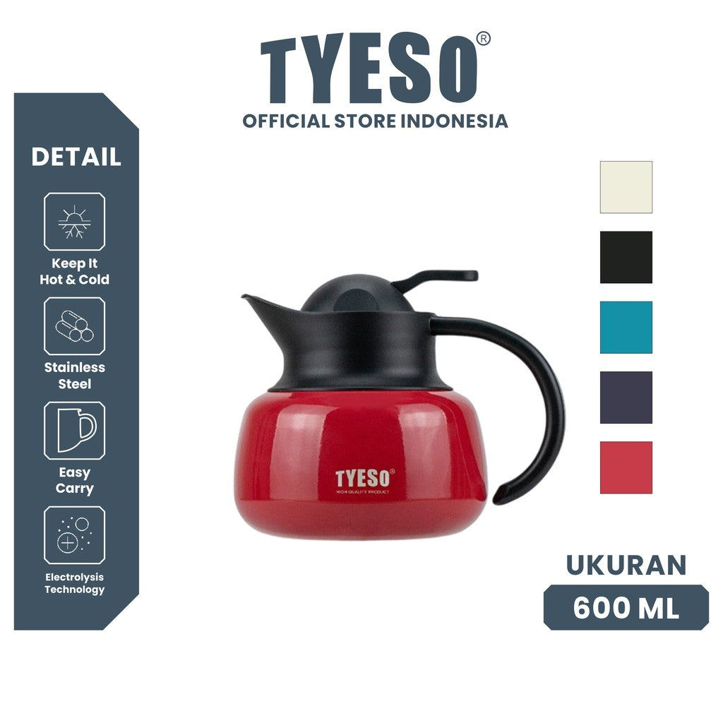 Tyeso Teko Teapot Tahan Air Panas Dan Dingin TS-8875 600mL BPA Free Stainless Steel