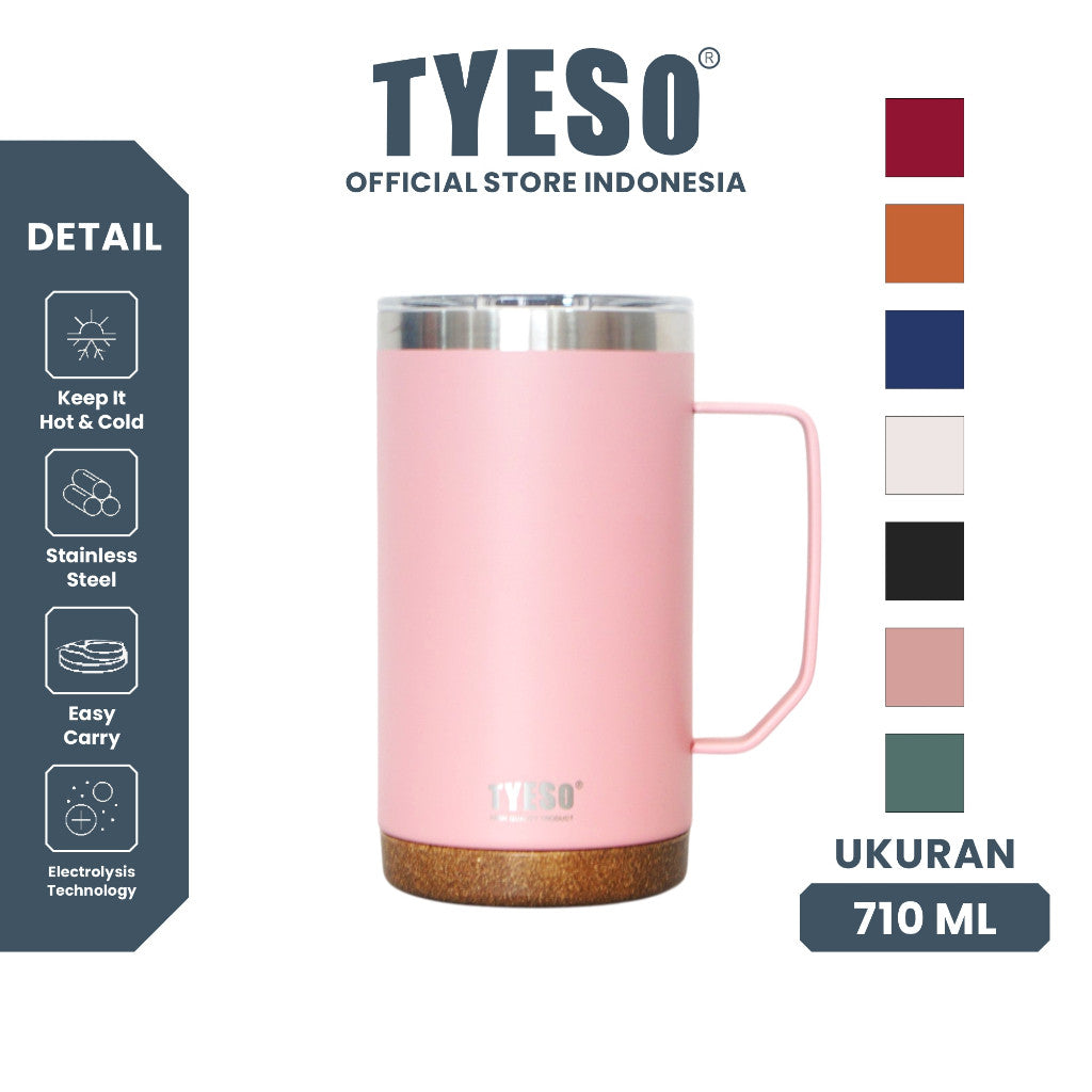 Tyeso Tumbler Mug Stainless Steel 710ml TS-8837 Gelas Motif Kayu Coffee Cup Vacuum Insulated