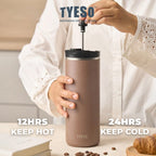 [NEW PRODUCT] Tyeso French Press Tumbler 750ml TS-01030 Dengan Saringan Kopi & Teh Anti Tumpah 25 Oz