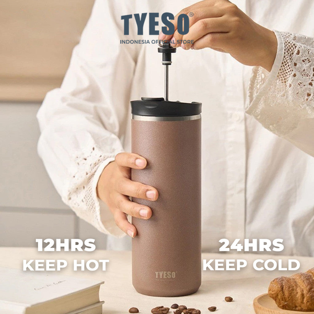 [NEW PRODUCT] Tyeso French Press Tumbler 750ml TS-01030 Dengan Saringan Kopi & Teh Anti Tumpah 25 Oz