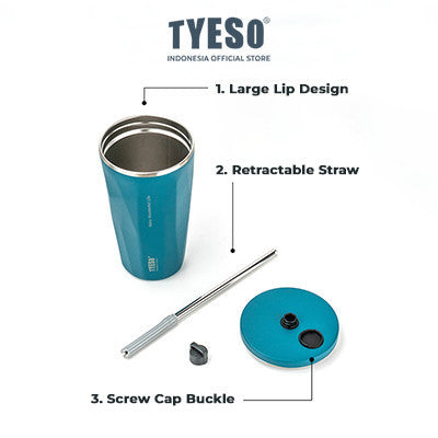 Tyeso Tumbler Minum 600ml Polos TS-8848 Vacuum Insulated Stainless Steel