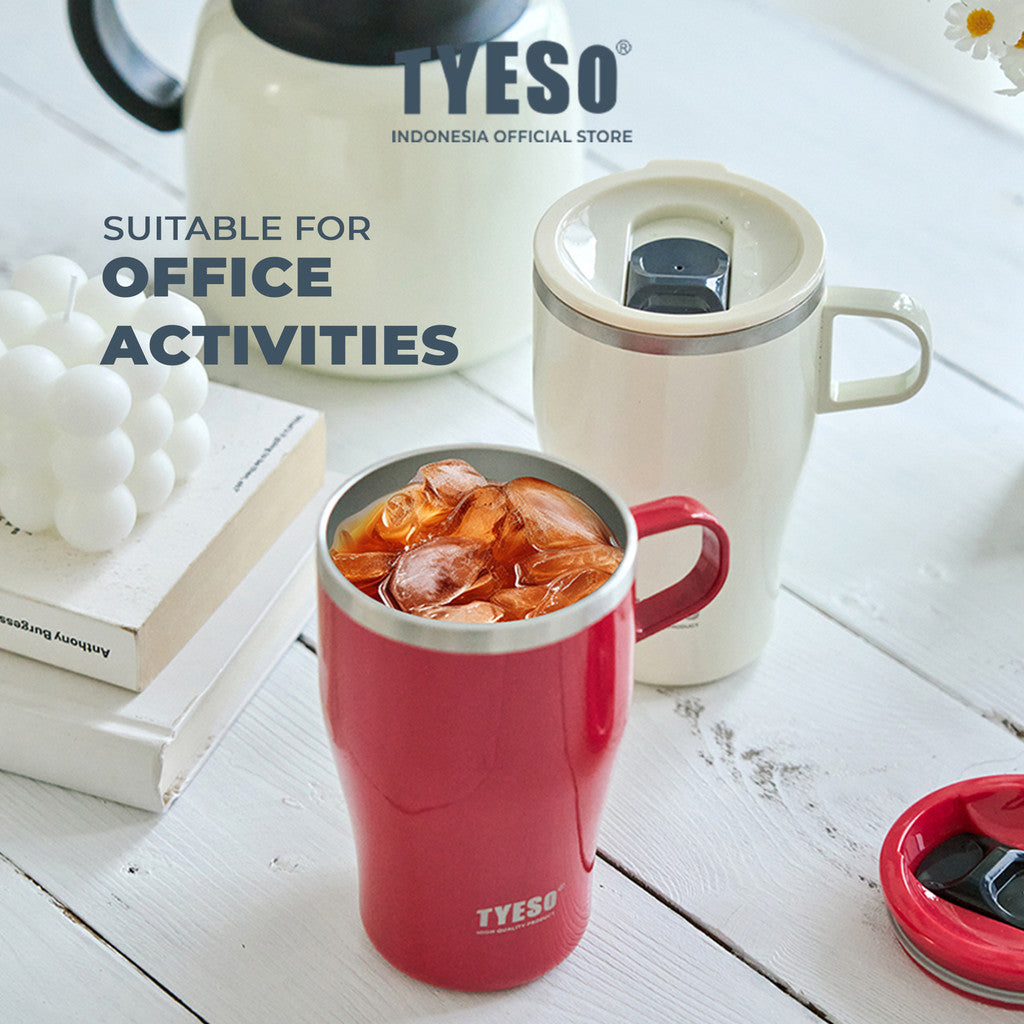 Tyeso Tumbler Gelas 400ml Stainless Steel Table Mug 304 Cangkir Kopi Insulated Coffee Cup TS-8878