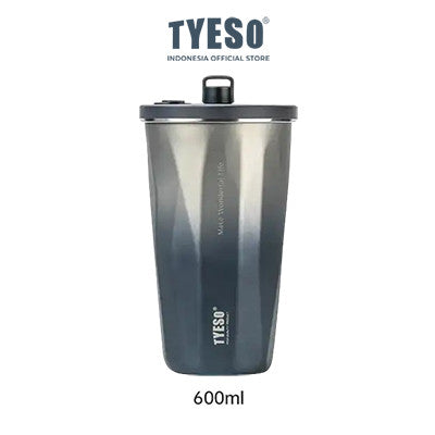 Tyeso Tumbler Gelas Kopi Gradasi Portable 600ml Stainless Steel Free Sedotan TS-8848 Original Resmi