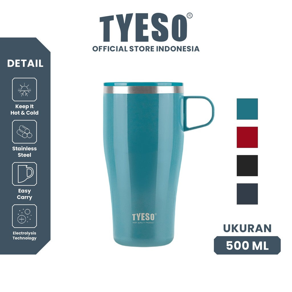 Tyeso Tumbler Table Mug Gelas 500ml Stainless Steel Cangkir Kopi Insulated Thermal Coffee Cup TS-8879