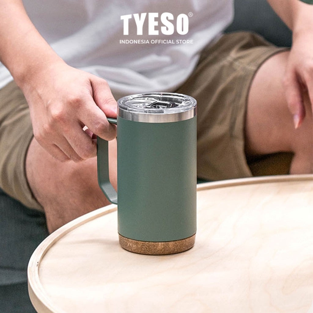 Tyeso Tumbler Mug Stainless Steel 710ml TS-8837 Gelas Motif Kayu Coffee Cup Vacuum Insulated