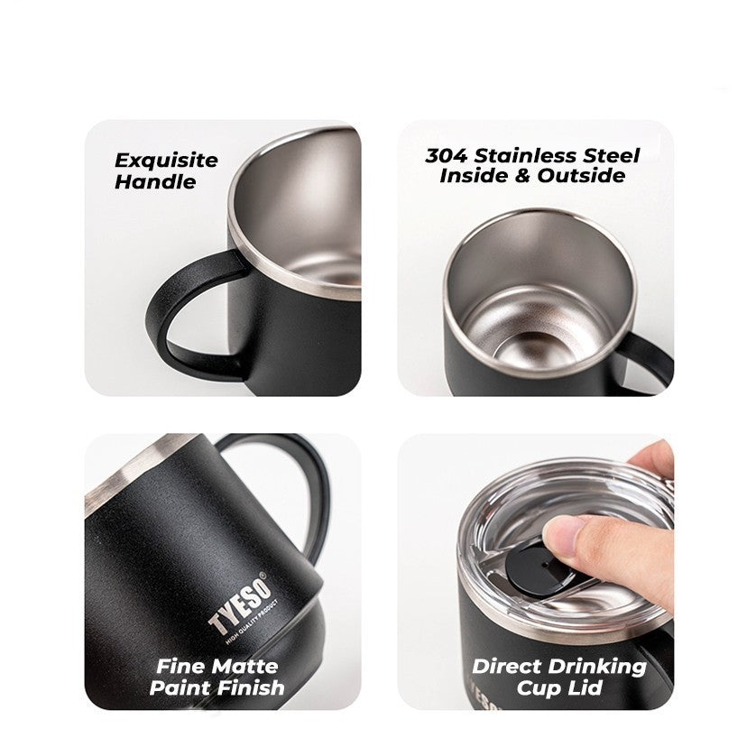 Tyeso Gelas Coffee Mug 330ml TS-8825 Stainless Steel Double Vacuum Insulated Tahan Panas 8 Jam