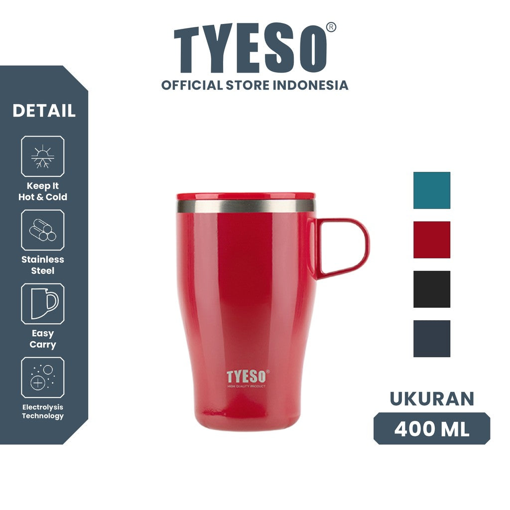 Tyeso Tumbler Gelas 400ml Stainless Steel Table Mug 304 Cangkir Kopi Insulated Coffee Cup TS-8878