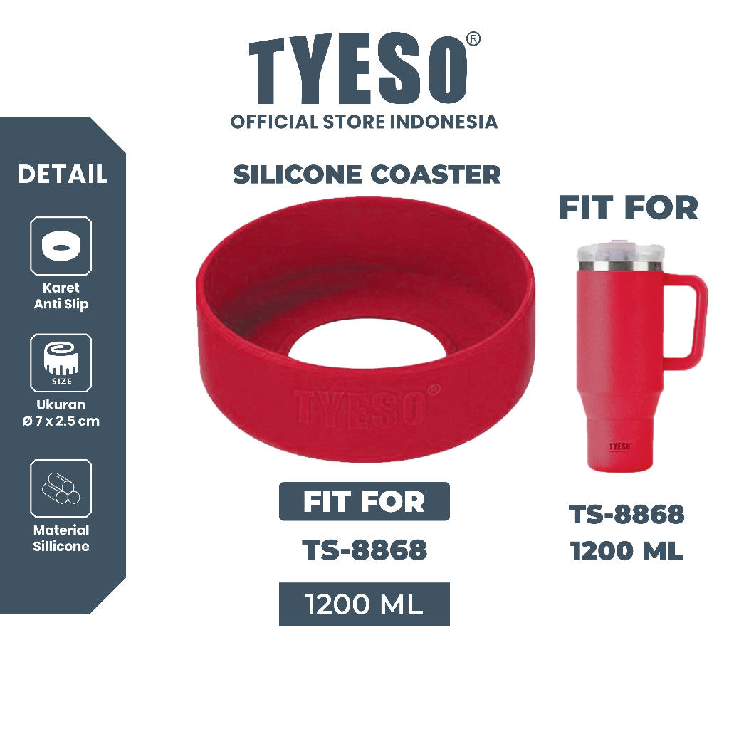 Tyeso Karet Anti Slip Tumbler 1200ml Tumbler Handle TS-8868 - Silicone Coaster TS-8102