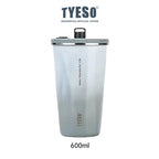 Tyeso Tumbler Gelas Kopi Gradasi Portable 600ml Stainless Steel Free Sedotan TS-8848 Original Resmi