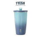 Tyeso Tumbler Gelas Kopi Gradasi Portable 600ml Stainless Steel Free Sedotan TS-8848 Original Resmi