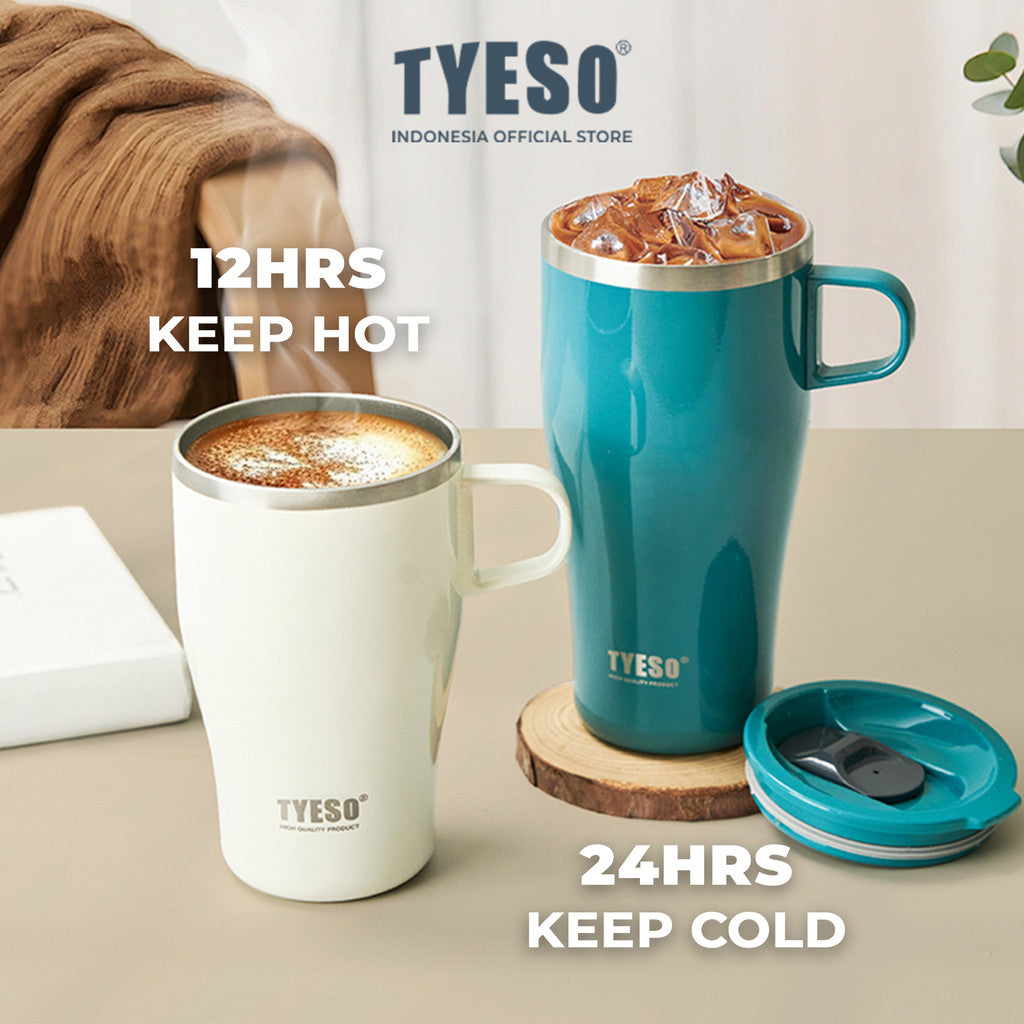 Tyeso Tumbler Table Mug Gelas 500ml Stainless Steel Cangkir Kopi Insulated Thermal Coffee Cup TS-8879
