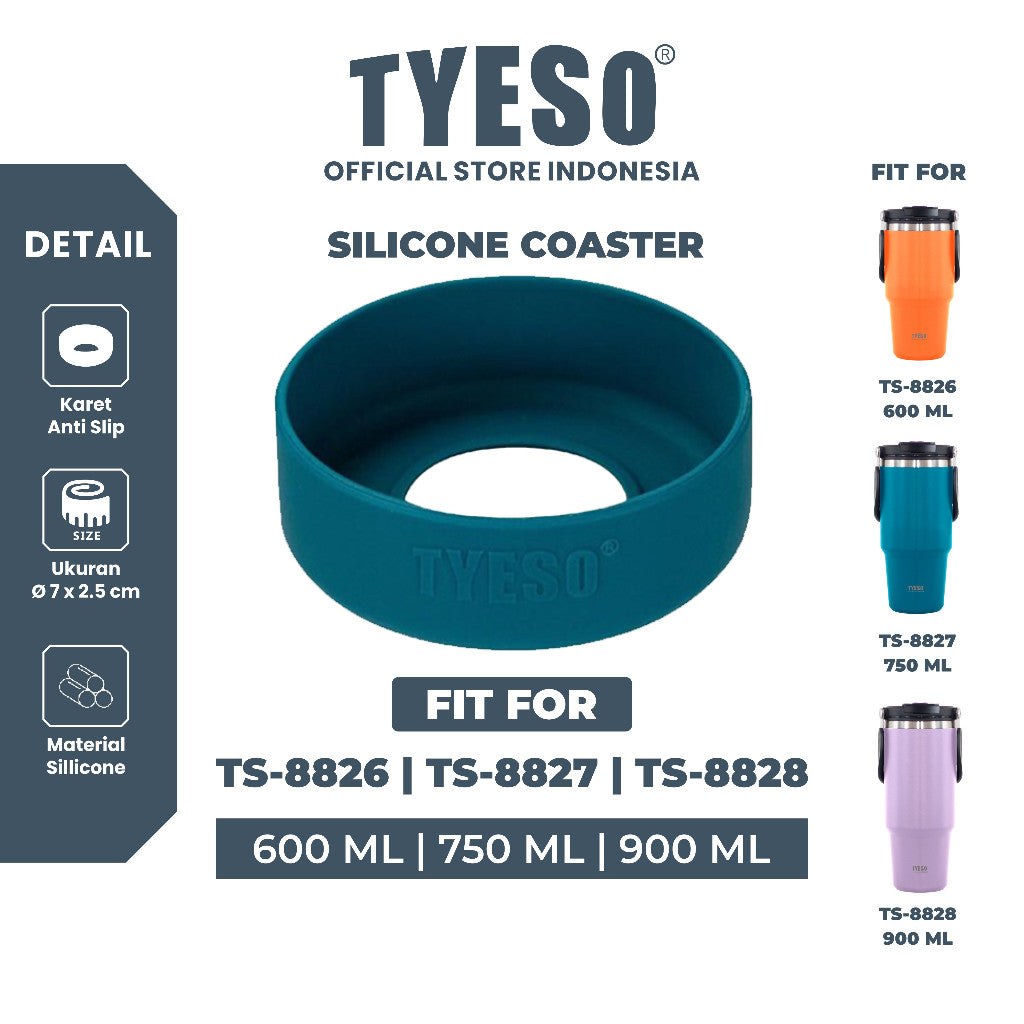 Tyeso Karet Anti Slip Coffee Mug 600ml/750ml/900ml TS-8826/TS-8827/TS-8828 - TS-8102 Silicone Coaster
