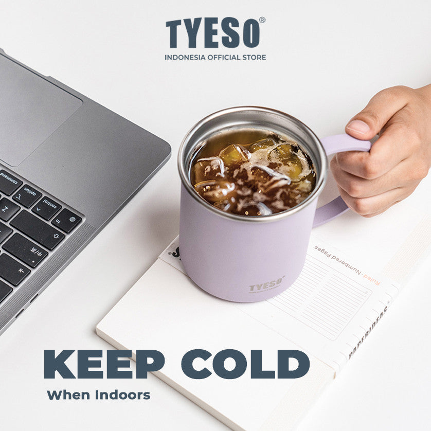Tyeso Gelas Table Mug 473 mL TS-8845 Tahan Panas & Dingin Stainless Steel Double Vacuum Insulated