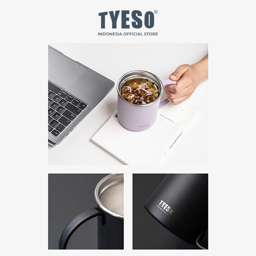 Tyeso Gelas Table Mug 473 mL TS-8845 Tahan Panas & Dingin Stainless Steel Double Vacuum Insulated