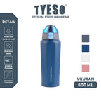 Tyeso Botol Minum 600 mL Square TS 8817 Thermos Cup Portable Stainless Steel BPA FREE 20 Oz