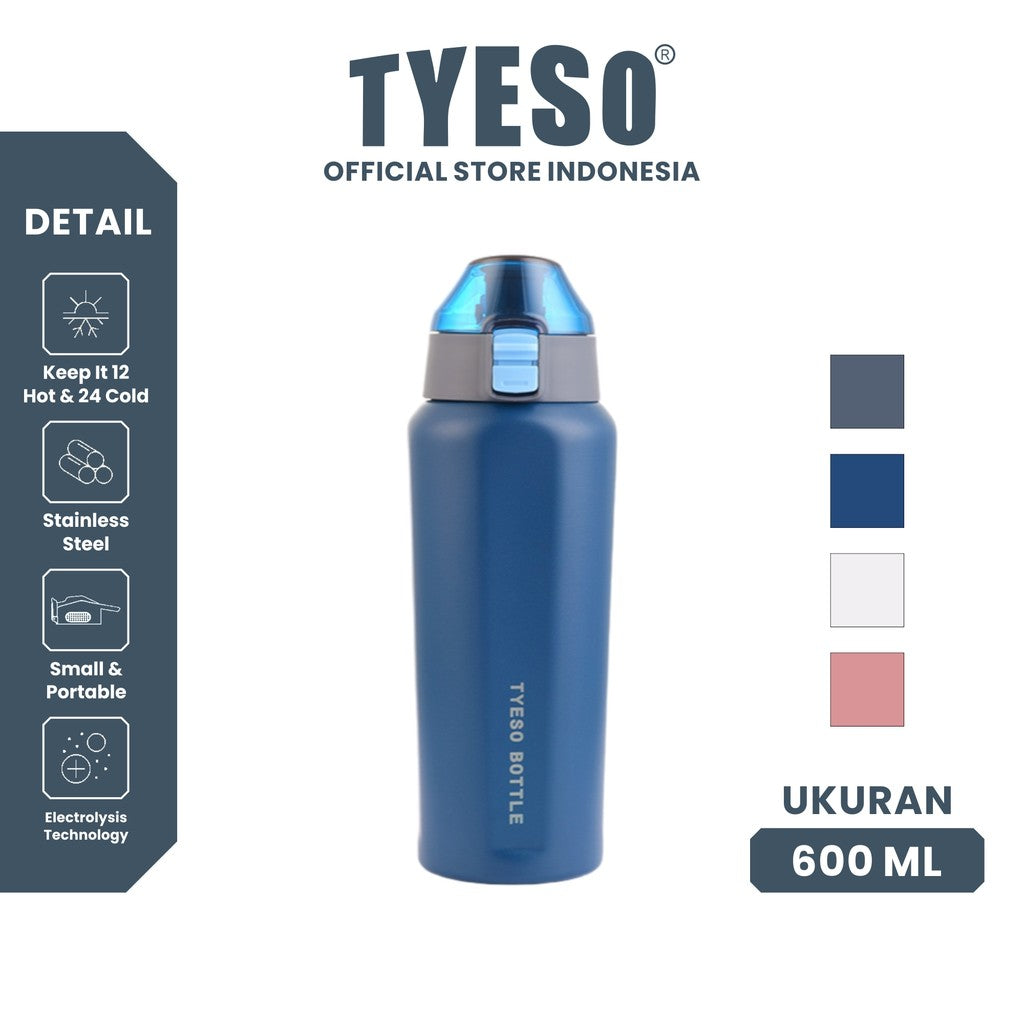 Tyeso Botol Minum 600 mL Square TS 8817 Thermos Cup Portable Stainless Steel BPA FREE 20 Oz