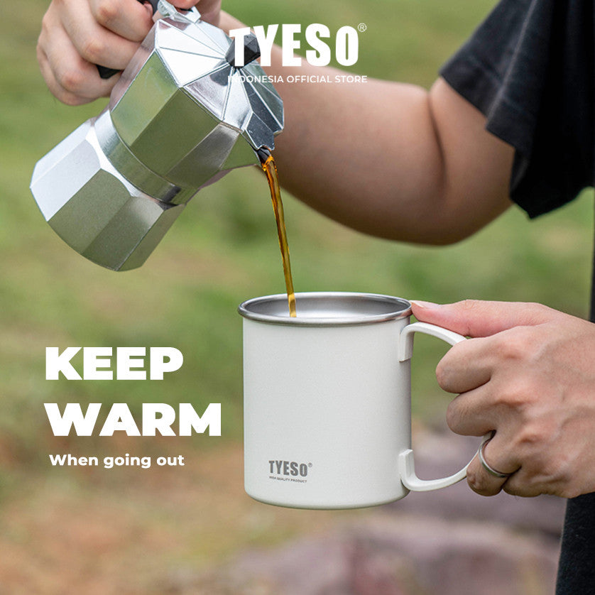Tyeso Gelas Table Mug 473 mL TS-8845 Tahan Panas & Dingin Stainless Steel Double Vacuum Insulated