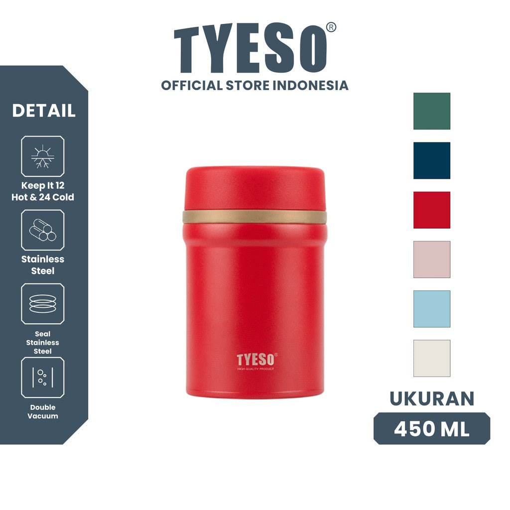 Tyeso Food Jar 450ML Lunch Box SUS 316 Stainless Steel TS-8871 Wadah Tempat Penyimpanan Bekal Makanan Tahan Panas Dan Dingin