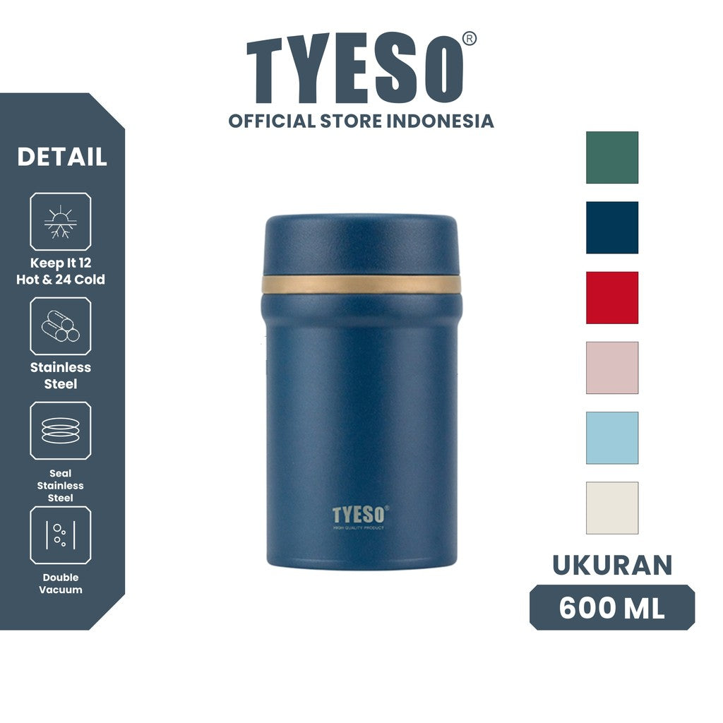 Tyeso Food Jar 600ML Lunch Box SUS 316 Stainless Steel TS-8872 Wadah Tempat Penyimpanan Bekal Makanan Tahan Panas Dan Dingin