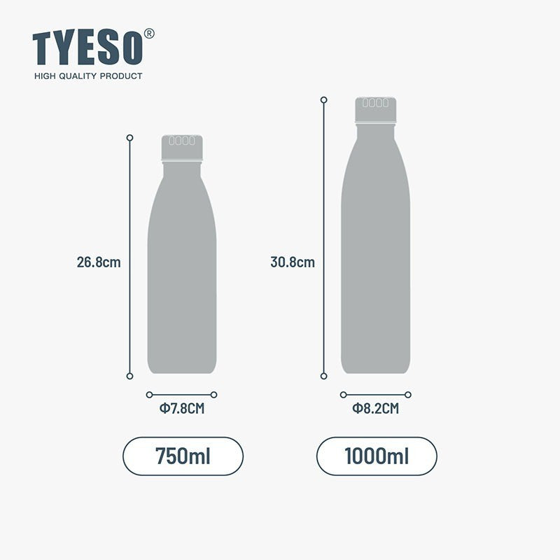 Tyeso Tumbler Botol Klasik 750ml TS-8842 Stainless Sports Double Vacuum Insulated Tahan Panas Dingin