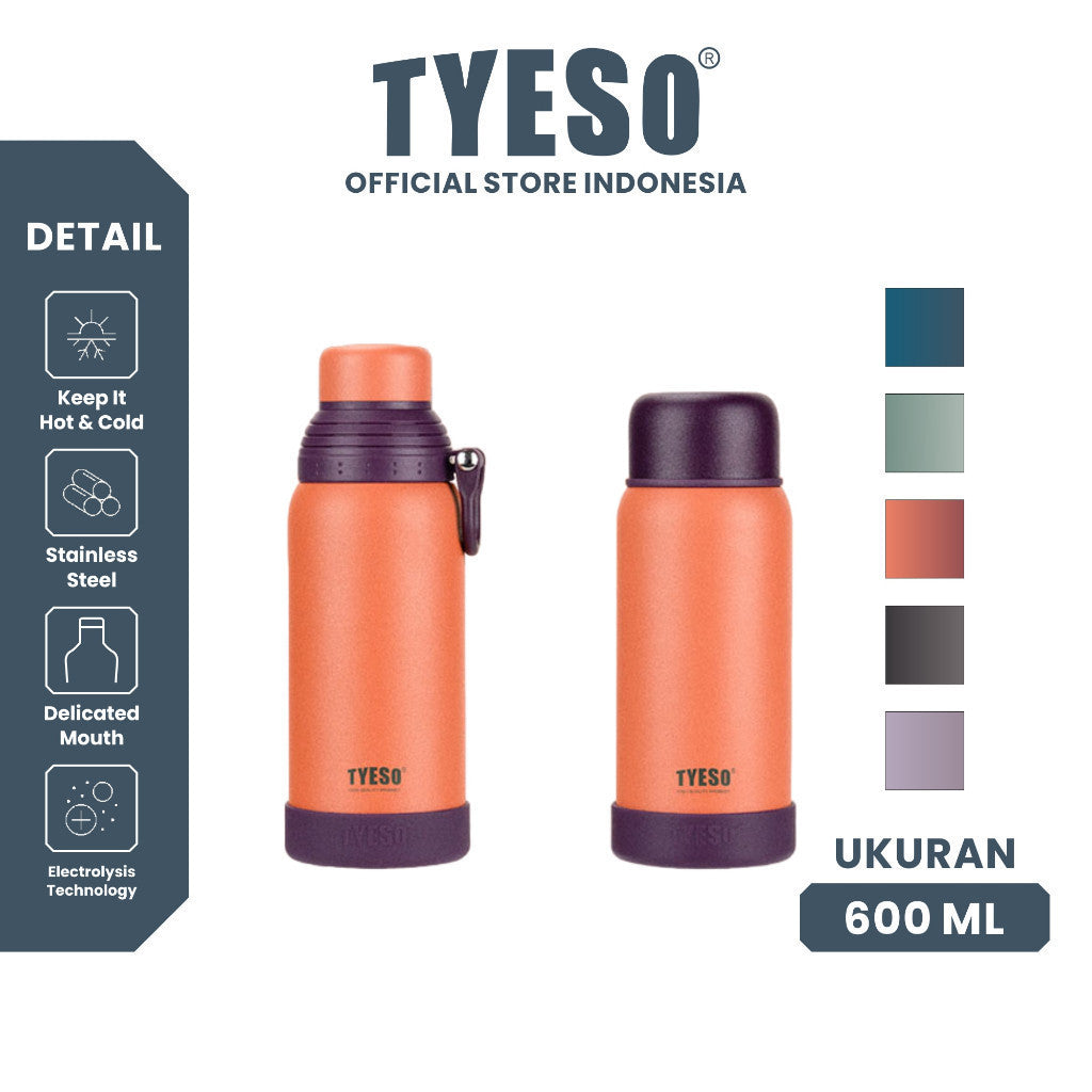 Tyeso Tumbler Termos 2 in 1 TS-8849 532/600ml Thermos Cup Vacuum Insulated Free Anti Slip