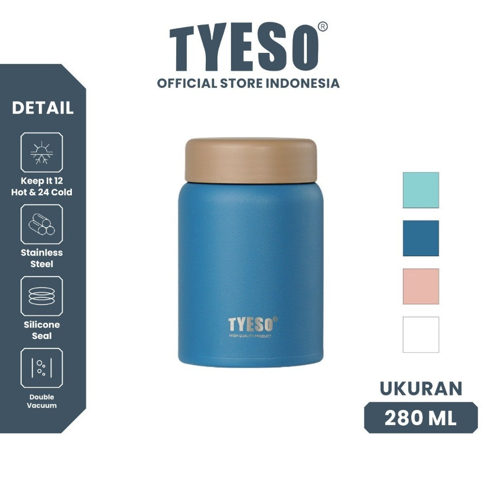 Tyeso Food Jar 280ML Lunch Box Stainless Steel TS-8765A Wadah Tempat Penyimpanan Bekal Makanan Tahan Panas Dan Dingin