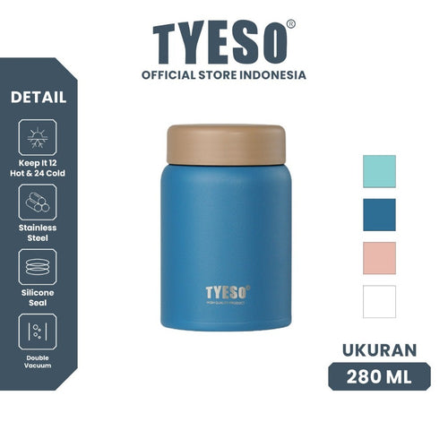 Tyeso Food Jar 280ML Lunch Box Stainless Steel TS-8765A Wadah Tempat Penyimpanan Bekal Makanan Tahan Panas Dan Dingin