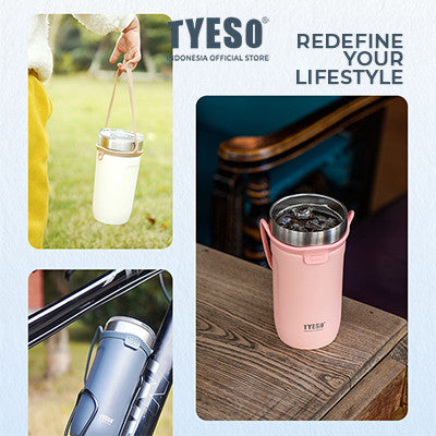 Tyeso Tumbler Botol Minum Sedotan 550ml TS-8766 Thermos Cup Vacuum Insulated Stainless Steel