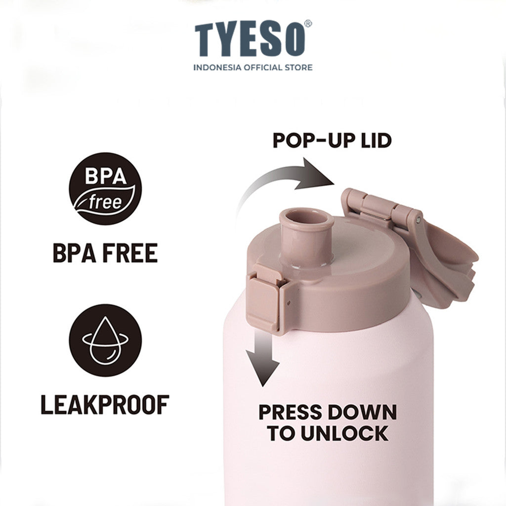Tyeso Tumbler Sport 2 Liter Thermos Flask 2000 ML TS-01015 Double Vacuum Insulated 67 Oz