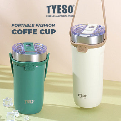 Tyeso Botol Minum Sedotan 710ml TS-8767 Tumbler Handle Silikon Cup Vacuum Insulated Stainless Steel