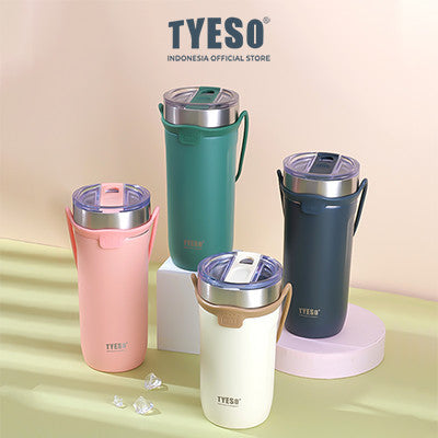 Tyeso Botol Minum Sedotan 710ml TS-8767 Tumbler Handle Silikon Cup Vacuum Insulated Stainless Steel