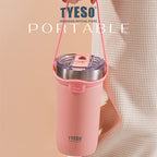 Tyeso Botol Minum Sedotan 710ml TS-8767 Tumbler Handle Silikon Cup Vacuum Insulated Stainless Steel