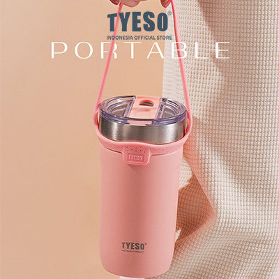 Tyeso Botol Minum Sedotan 710ml TS-8767 Tumbler Handle Silikon Cup Vacuum Insulated Stainless Steel