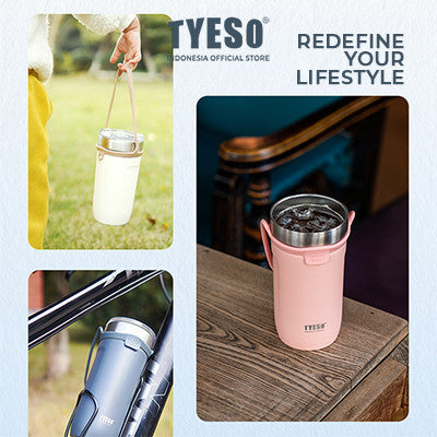 Tyeso Botol Minum Sedotan 710ml TS-8767 Tumbler Handle Silikon Cup Vacuum Insulated Stainless Steel