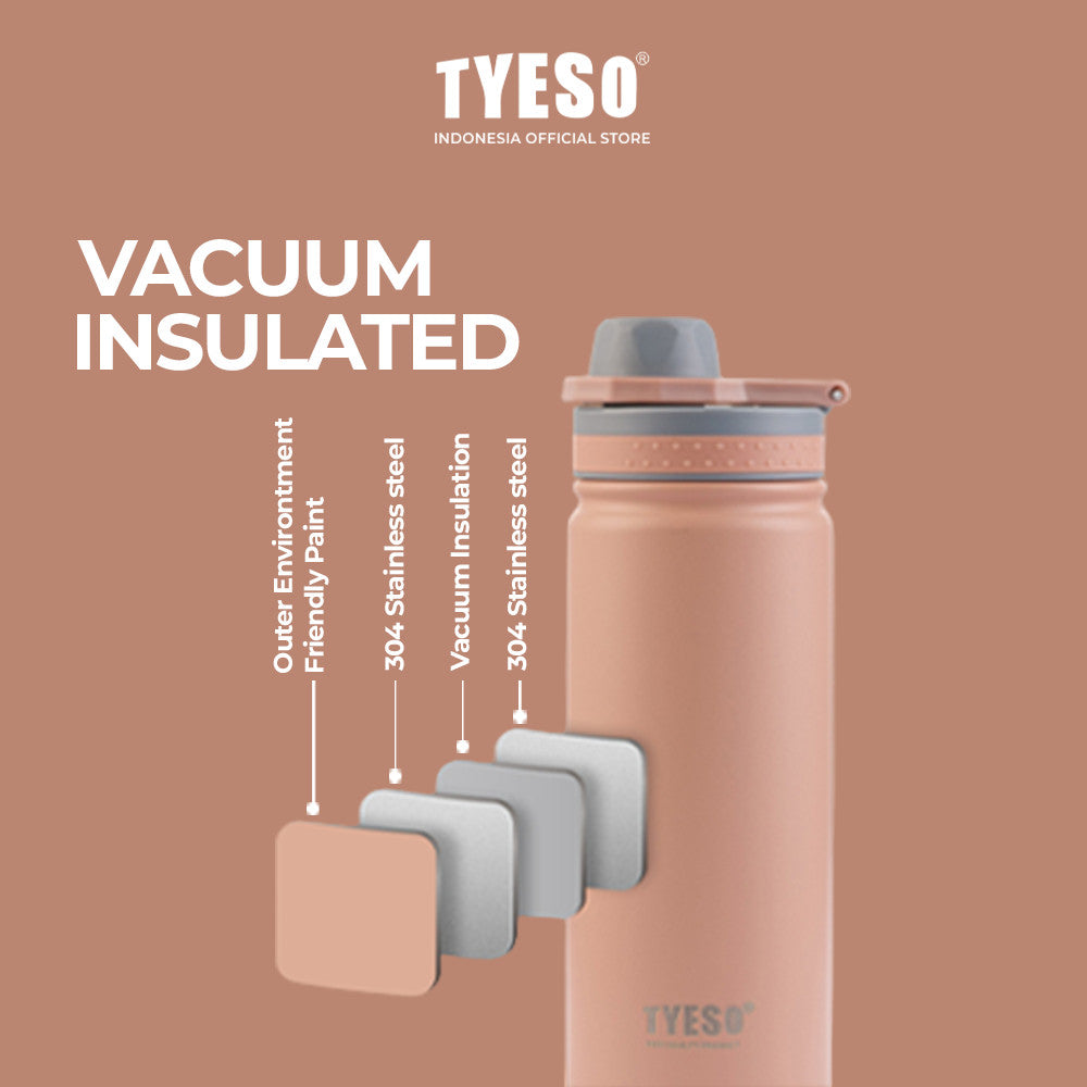 [ NEW PRODUCT] Tyeso Tumbler Botol Minum 600ml TS-01034 Doff Stainless Steel Anti Tumpah Double Vacuum Insulated Sports