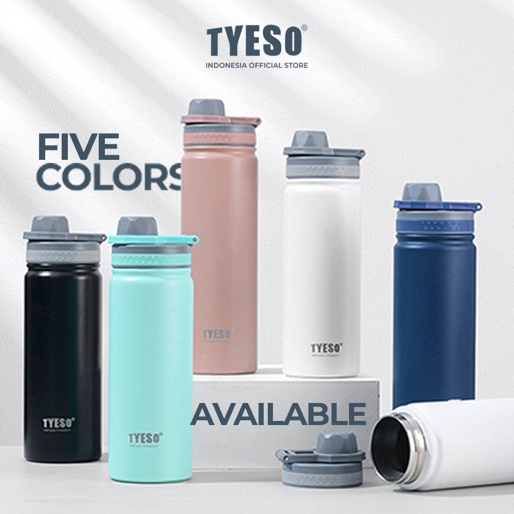[ NEW PRODUCT] Tyeso Tumbler Botol Minum 600ml TS-01034 Doff Stainless Steel Anti Tumpah Double Vacuum Insulated Sports